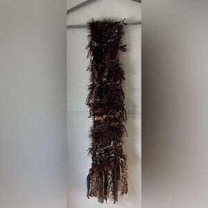 Art to wear coat candy animal print  Mixed Yarn  Ombre Scarf hand knit safari